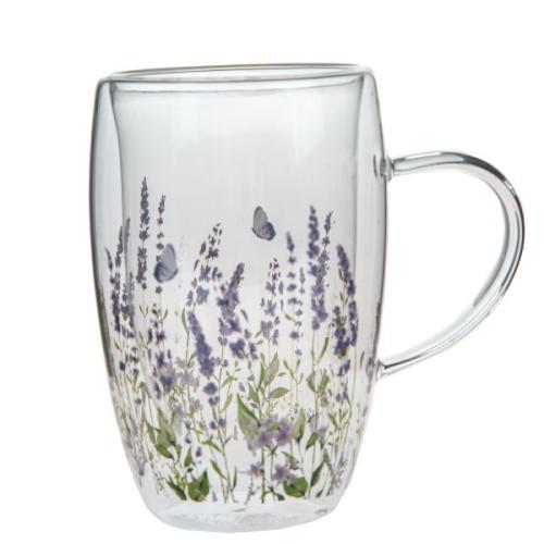 Skleněný termohrnek 450ml Levandule - DOR27013