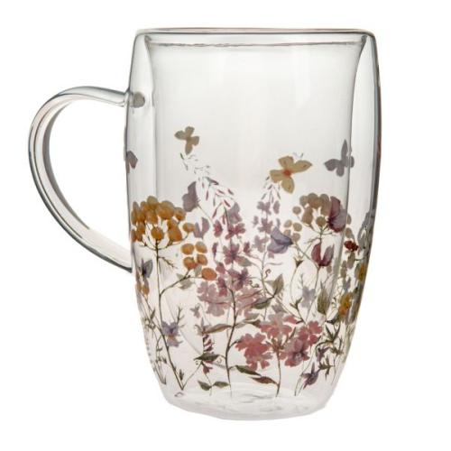 Skleněný termohrnek 450ml Květiny - DOR27014