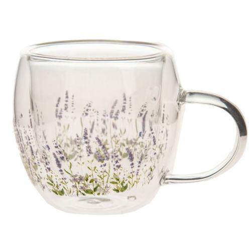 Skleněný termohrnek 80ml Levandule - DOR27017