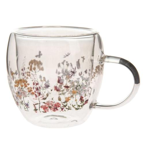 Skleněný termohrnek 80ml Květiny - DOR27018