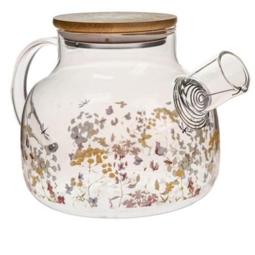 Skleněná konvička s víčkem 1000ml Květiny - DOR27036