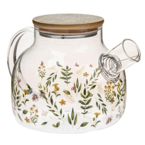 Skleněná konvička s víčkem 1000ml Luční kvítí - DOR27037