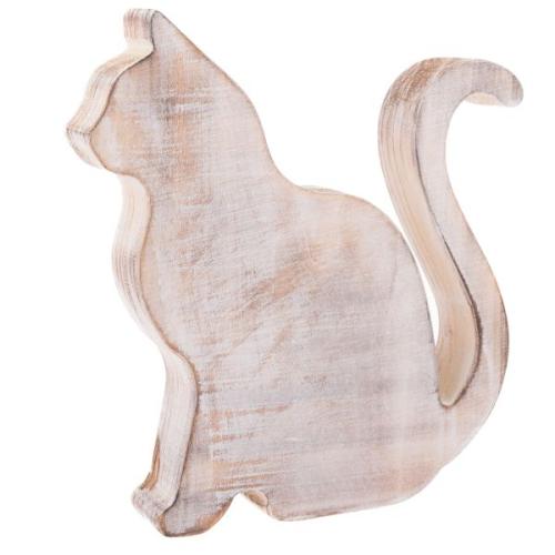 Dřevěná kočka masiv 17cm - BLN137