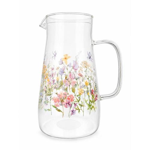 Skleněný džbán 1450ml květiny - DOR27028