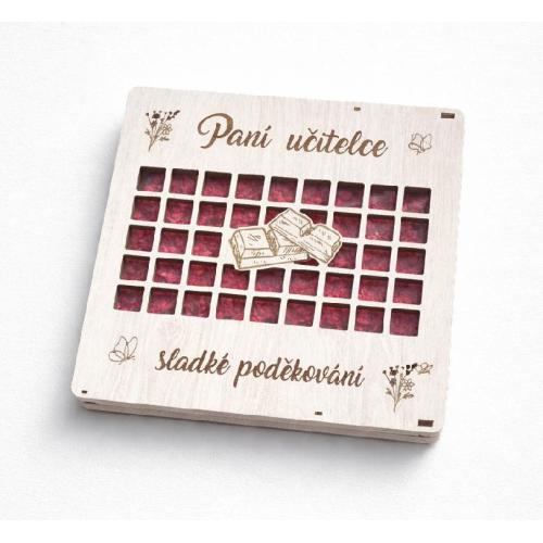 Čokoláda 100g sypaná v dřevěné krabičce - učitelka