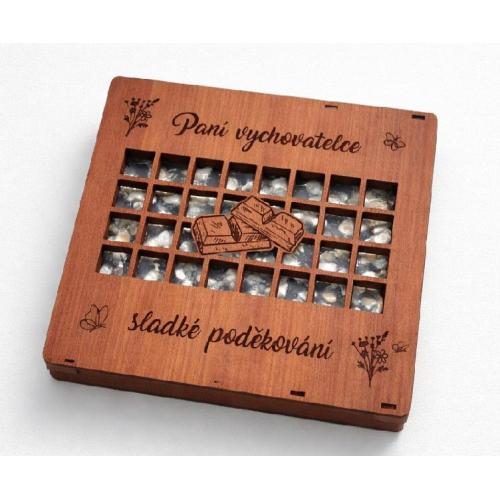 Čokoláda 100g sypaná v dřevěné krabičce - vychovatelka