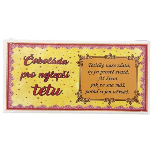 Čokoláda s nápisem 100g - pro nejlepší Tetu