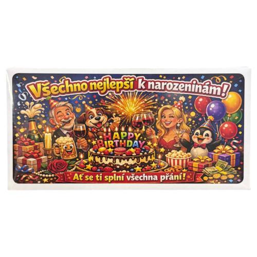 Čokoláda 100g - Všechno nejlepší k narozeninám ohňostroj