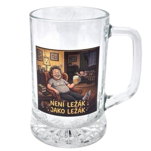 Korbel skleněný 0,5L - Není ležák jako ležák
