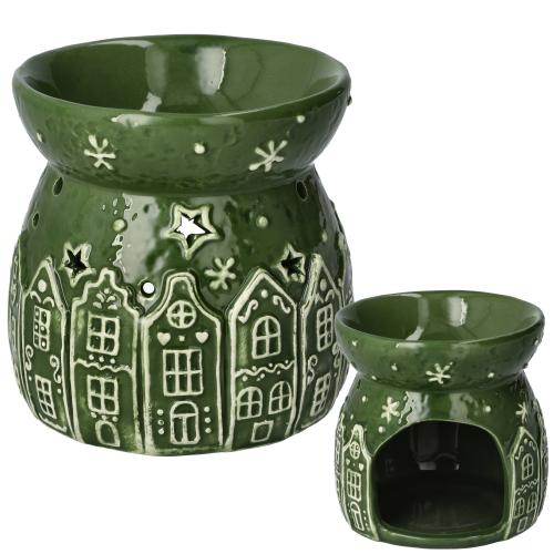 Aromalampa domky zelená 9cm . FUD359