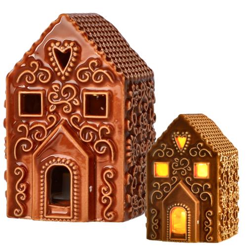 Domek porcelánový s led světlem 8cm - GN236