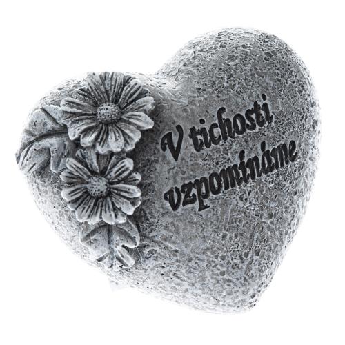 Srdce květy V tichosti vzpomínáme 11cm - PFY140