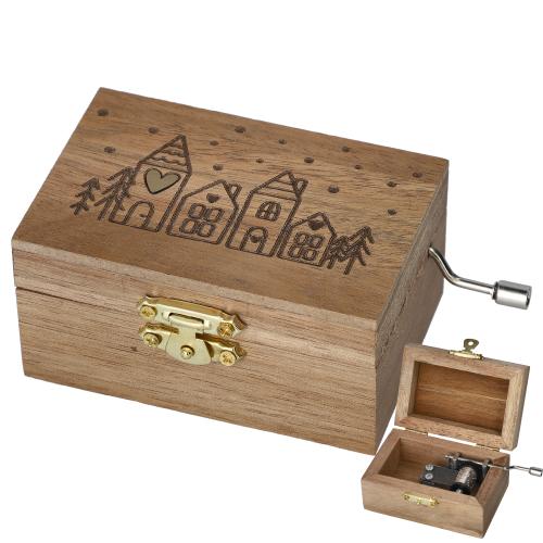 Dřevěná hrací skřínka 9cm domky - SUC121