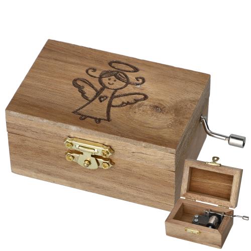 Dřevěná hrací skřínka 9cm anděl - SUC122