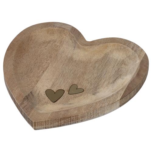 Dřevěný tácek srdce se srdci (akácie) 15cm - SUC126