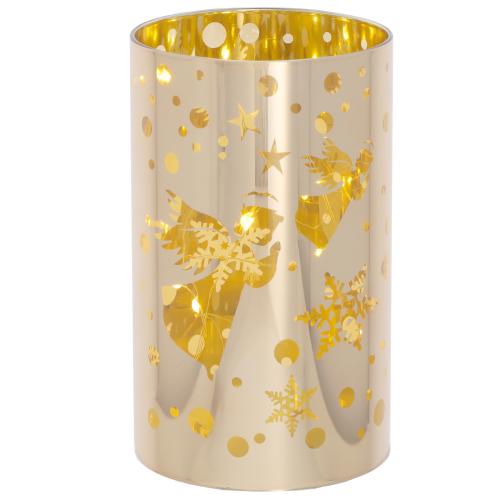 Svícen skleněný andělé led světlo 15cm - UPE229