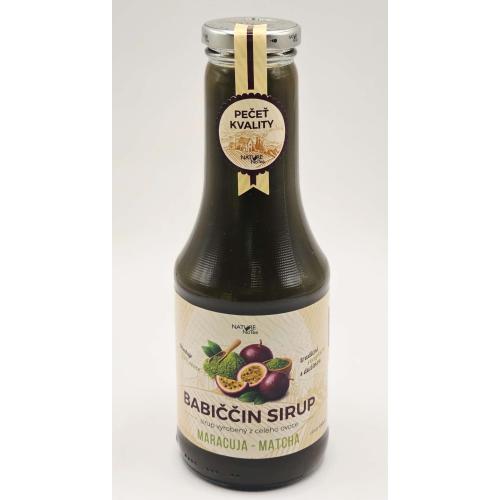 Babiččin ovocný sirup 500ml - Maracuja - Matcha