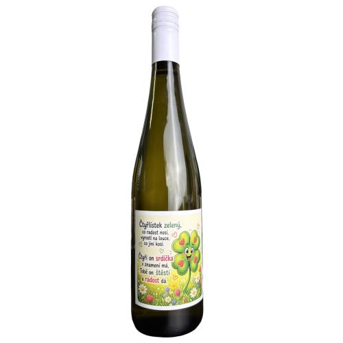 Víno etiketa 750ml - Čtyřlístek