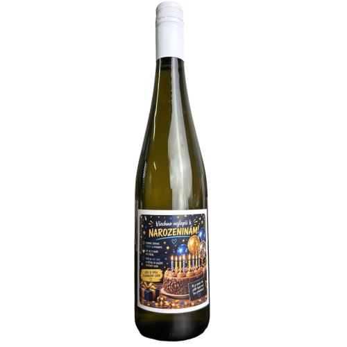 Víno etiketa 750ml - Všechno nejlepší k narozeninám