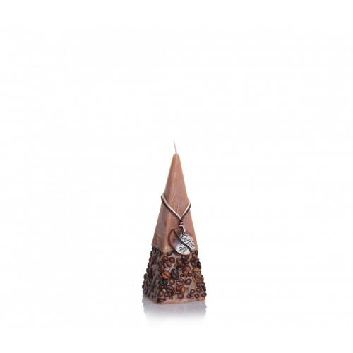 Svíčka pyramida coffe 50x150 - Tmavá