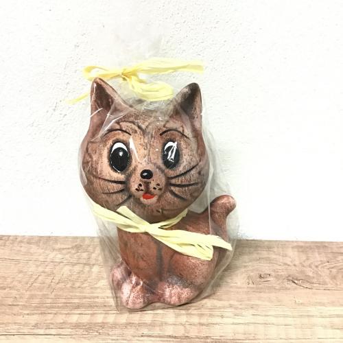 Keramická pokladna kočka malá 18x13cm - Hnědá